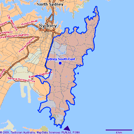 Sydney South East Map